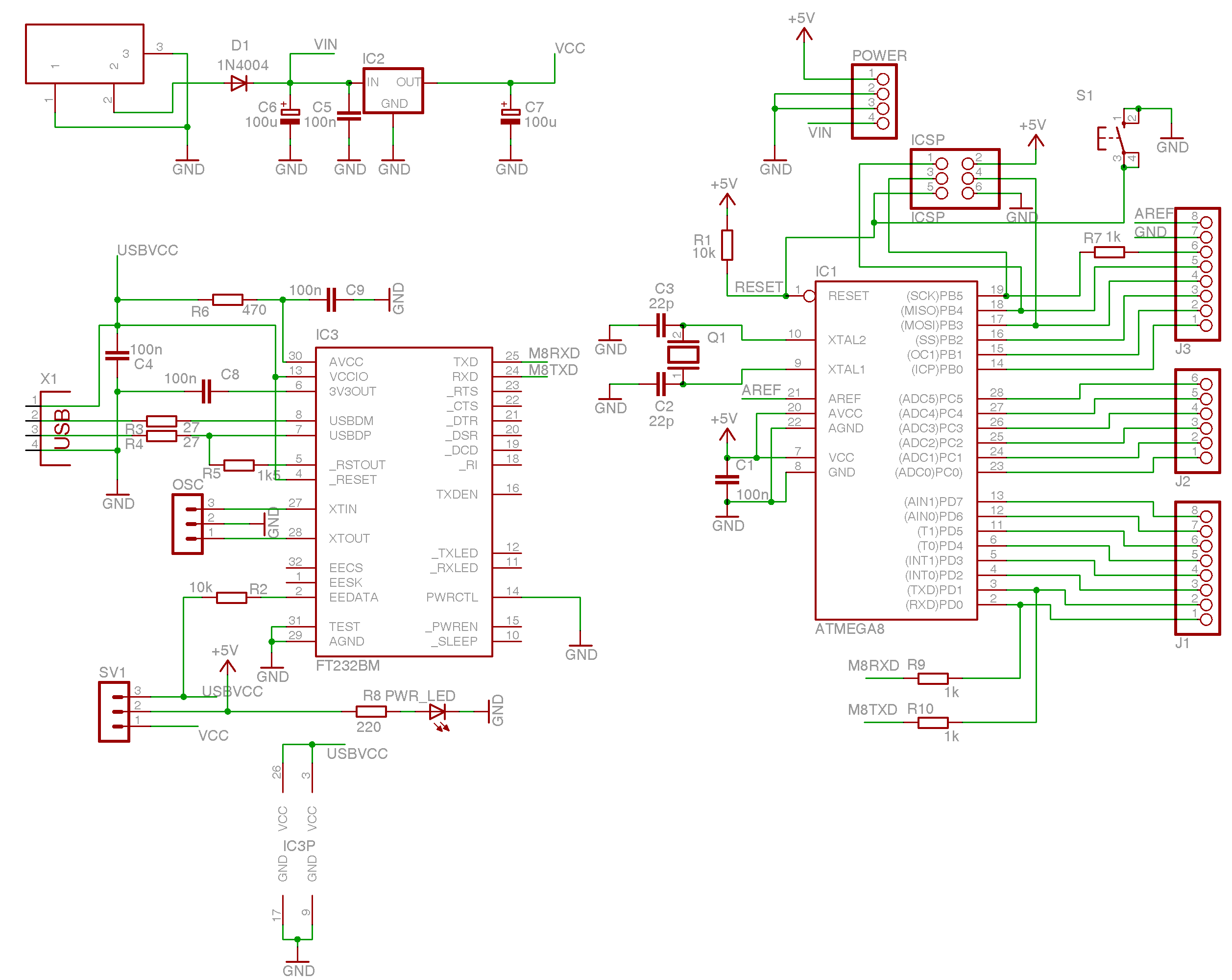 arduino的实验板 制作全部资料 电路图 hex软件 原官方网址