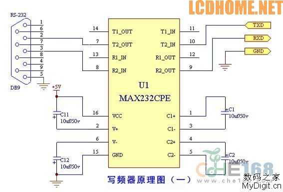 菜鸟求助 max232 芯片做的r232 转ttl电平图