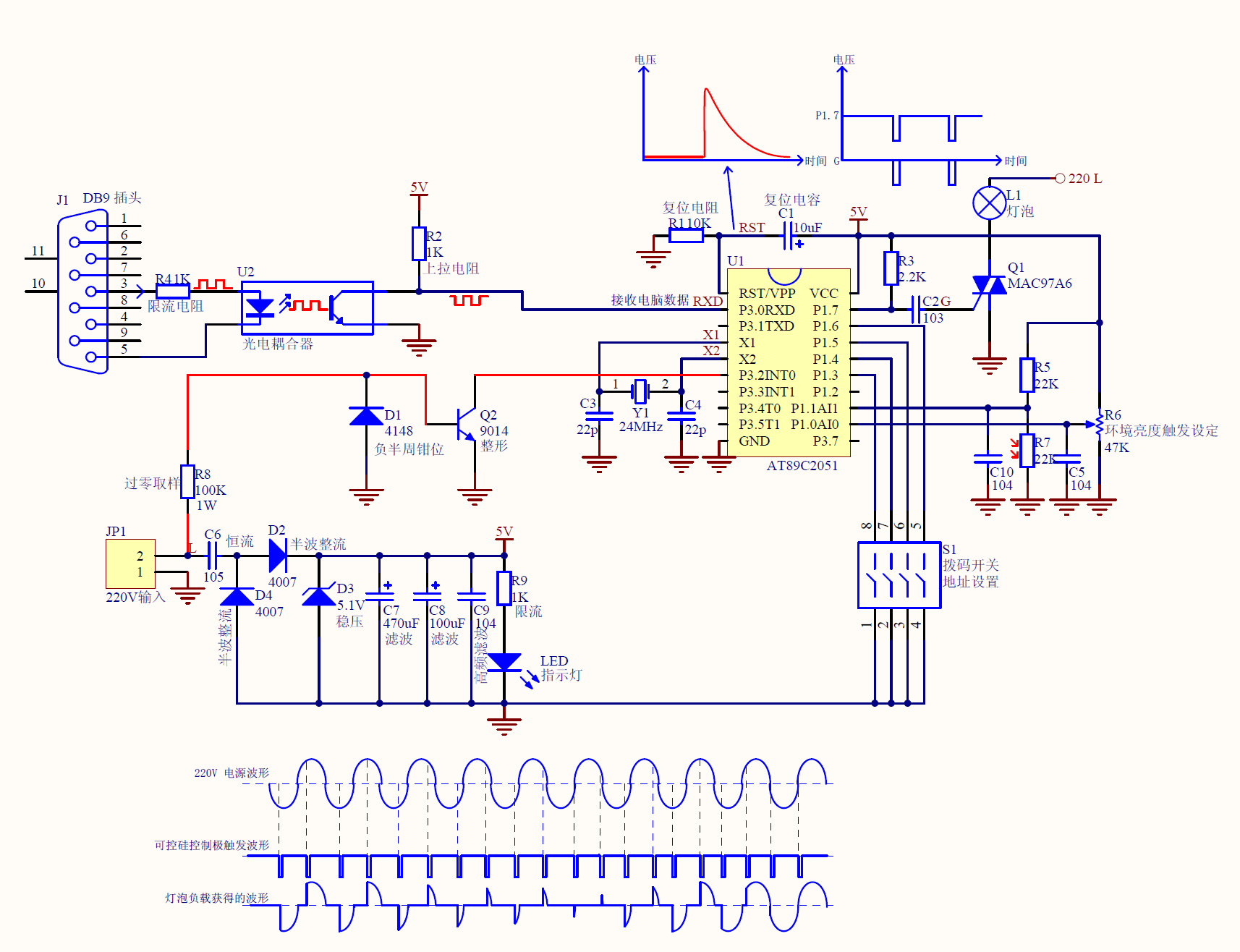 关于使用双向可控硅进行调压的电路 这个220V 地入电路的地线~~~确定不烧板么 (amobbs.com 阿莫电子技术论坛)