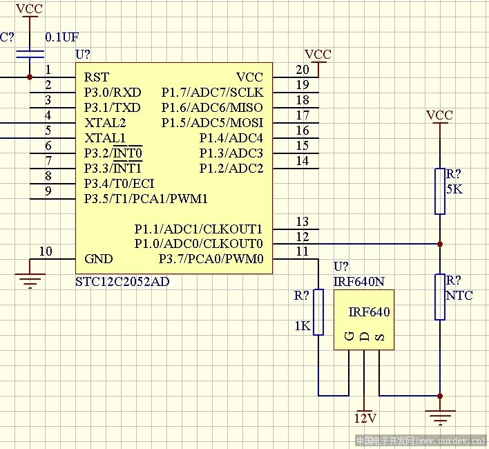 stc12c2052ad irf640n ntc温控电阻讨论