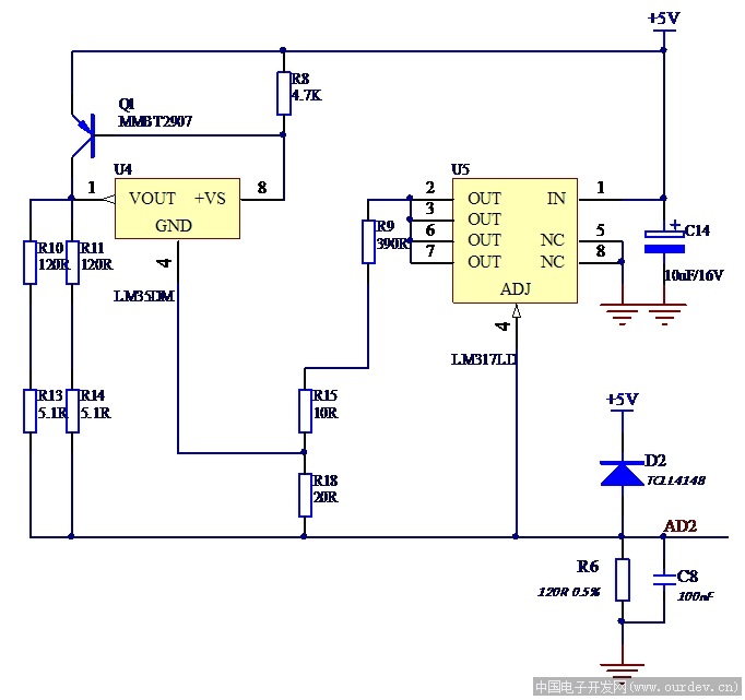 LM35温度传感器4-20MA电流输出遇到困难 (a