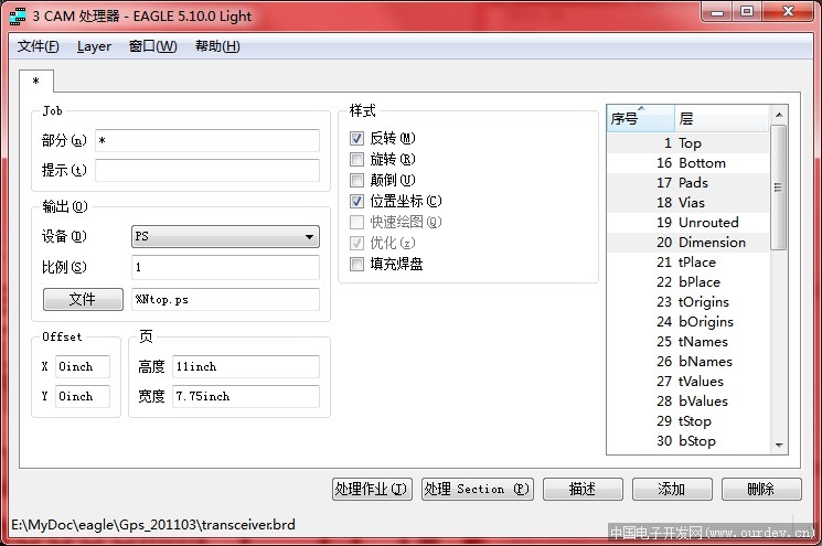 eagle使用cam功能把pcb转成.ps文件,为啥焊盘