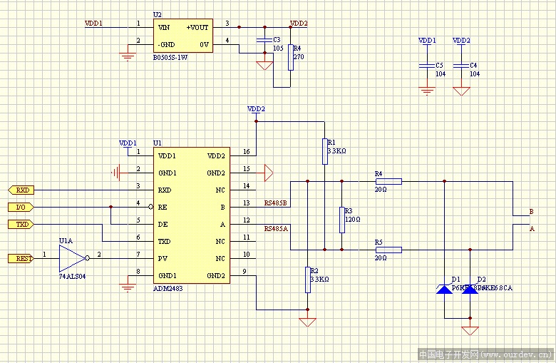 RS485主机端，半双工怎么设置485芯片上的发送和接受使能？ (amobbs.com 阿莫电子论坛 - 东莞阿莫电子网站)