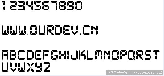 上传一个"数码管字体(amobbs 阿莫电子论坛)