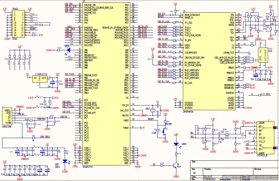关于STM32接光纤模块构建以太网，推荐一款外接的PHY,官方参考电路板的PHY片子DP83848C (amobbs.com 阿莫电子技术论坛)