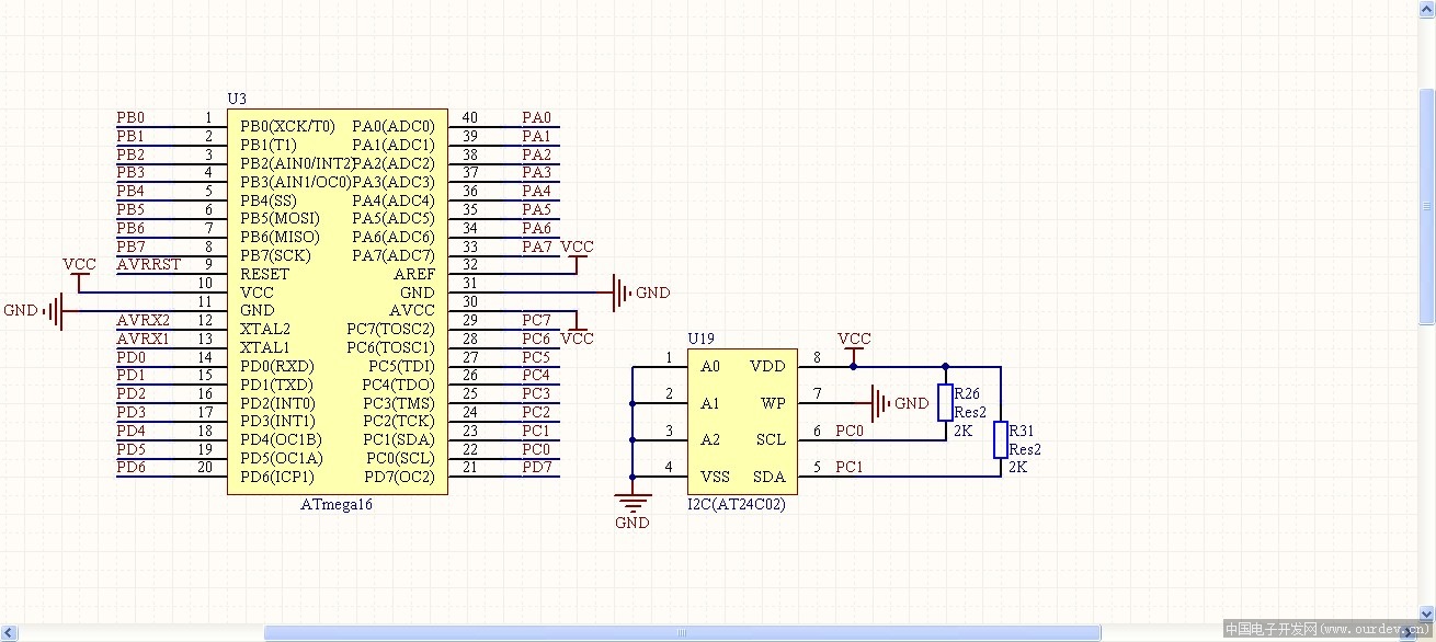 m16,用twi写24c02,写完地址后无应答,原理图程