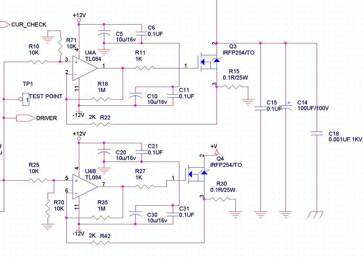 各位看看我做的電子負載運放怎麼輸出恆定高電平仿真正常