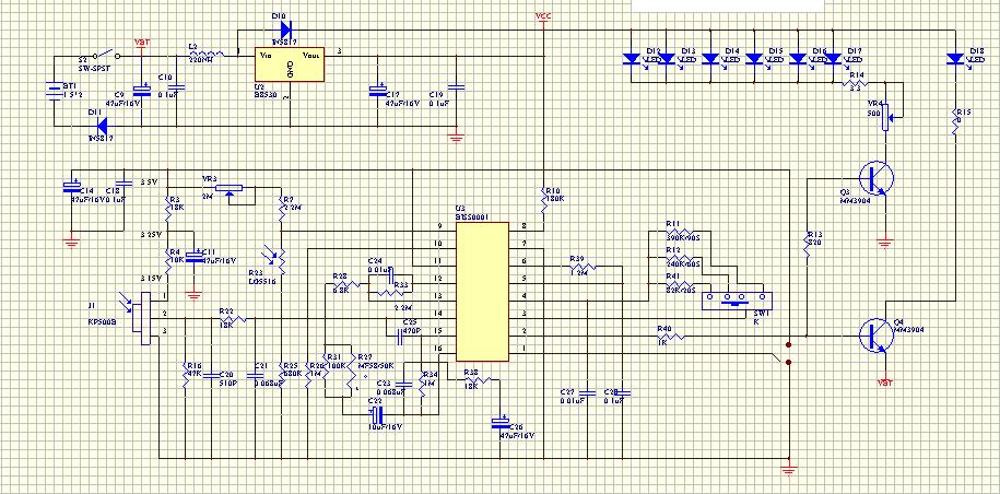 我现在使用的biss0001做感应灯乱闪 距离近请高手分析下以下电路图