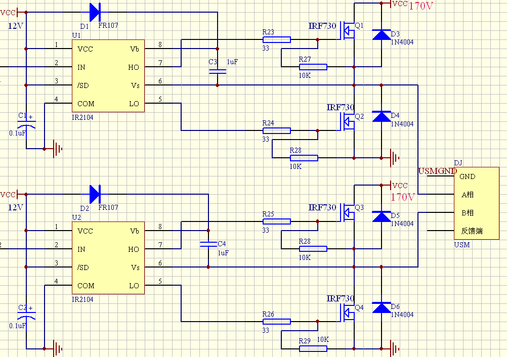 有关ir2104的自举电容和nmos选择问题