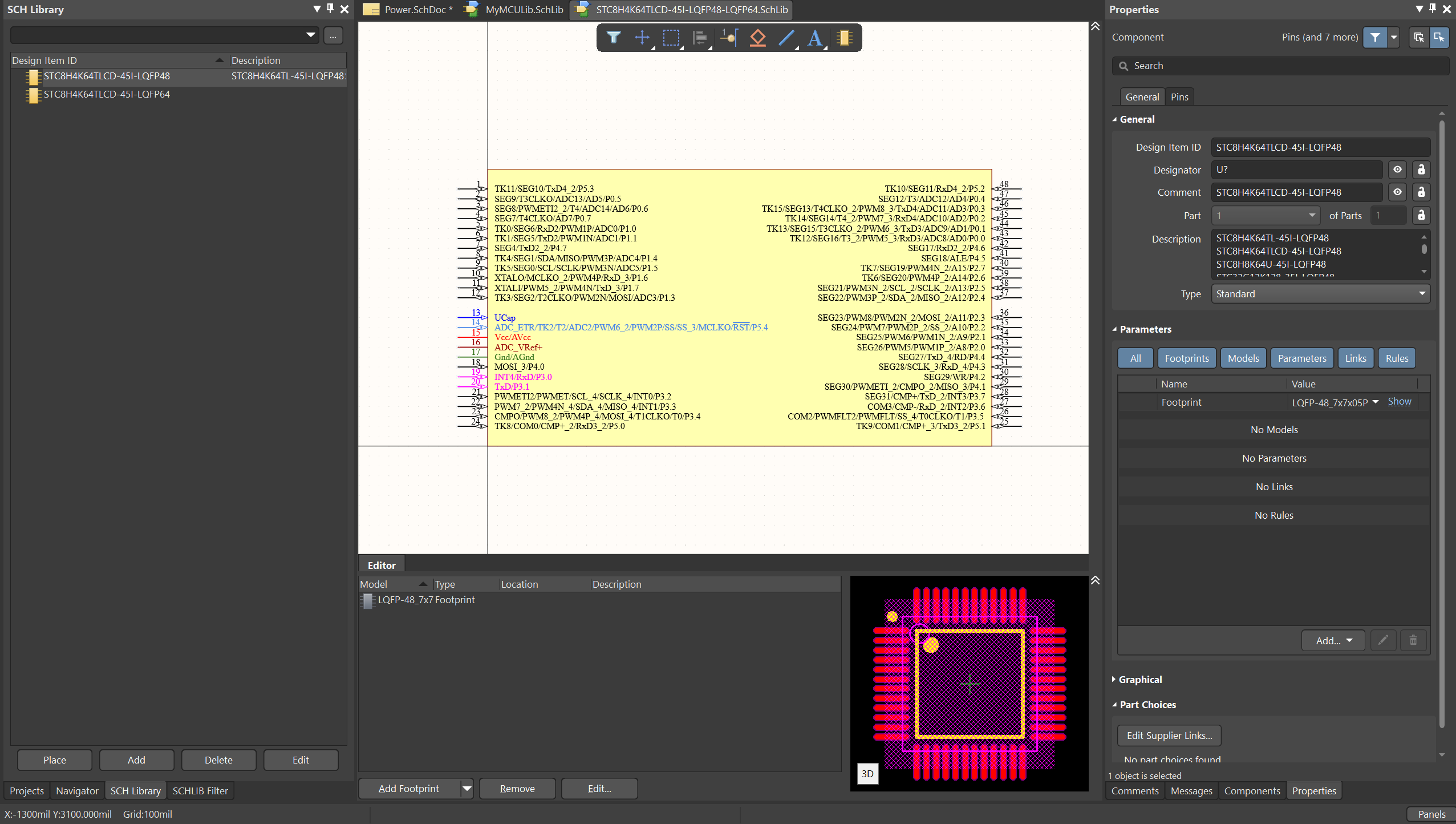 STC8H4K64TLCD-45I-LQFP48&LQFP64原理图库分享 (amobbs.com 阿莫电子论坛 - 东莞阿莫电子网站)